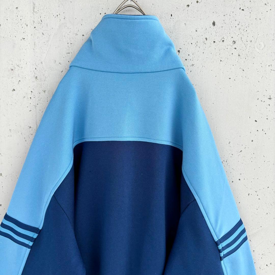 美品【在原みゆ紀着用】アディダス デサント トラックジャケット ジャージ 紺×青