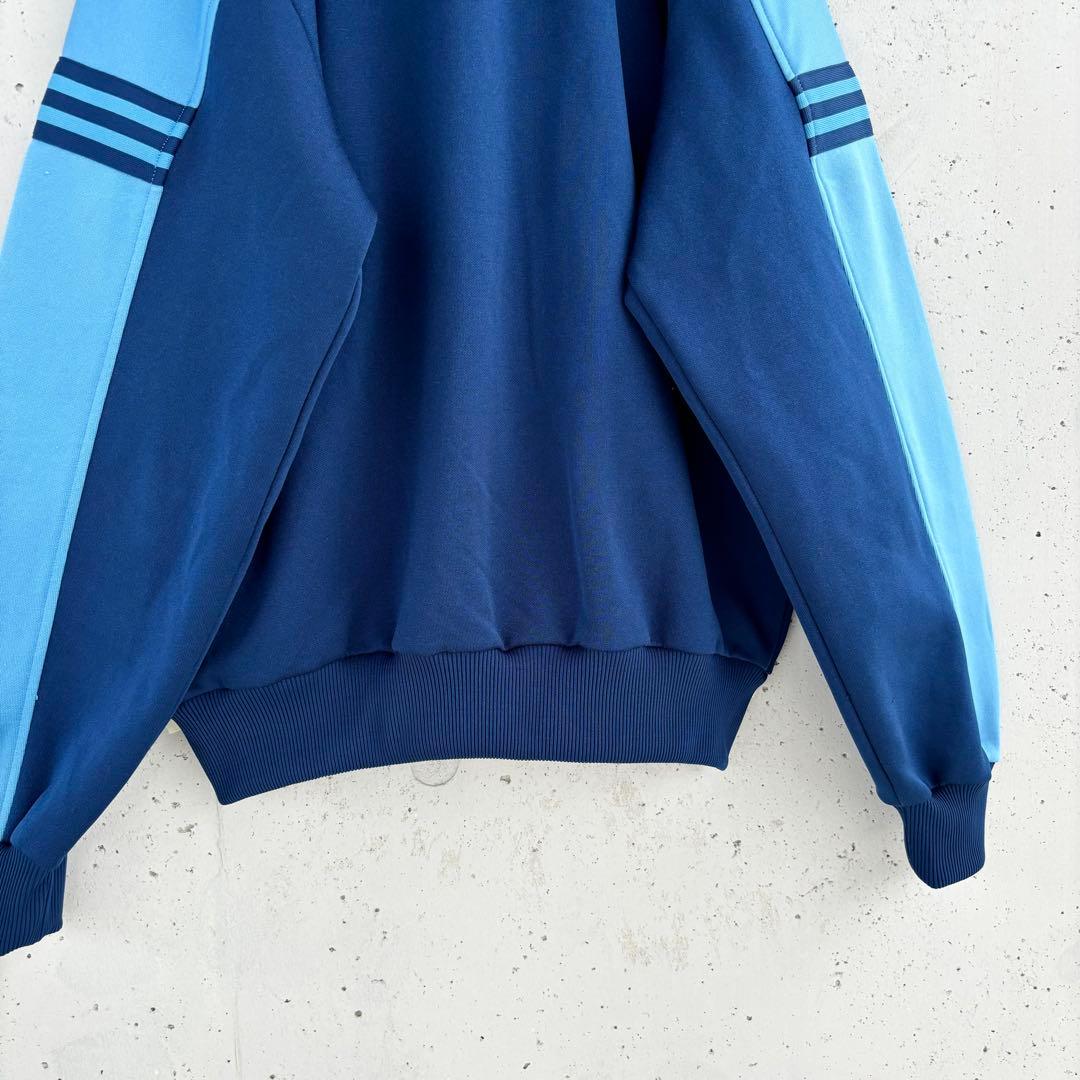 美品【在原みゆ紀着用】アディダス デサント トラックジャケット ジャージ 紺×青
