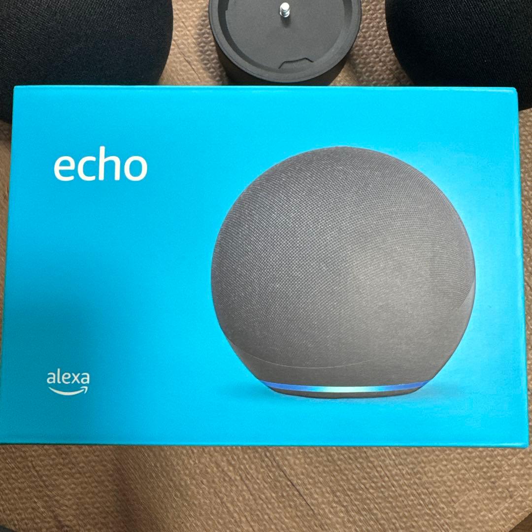 Amazon Echo (第4世代) チャコール2個ステレオペア可、バッテリー