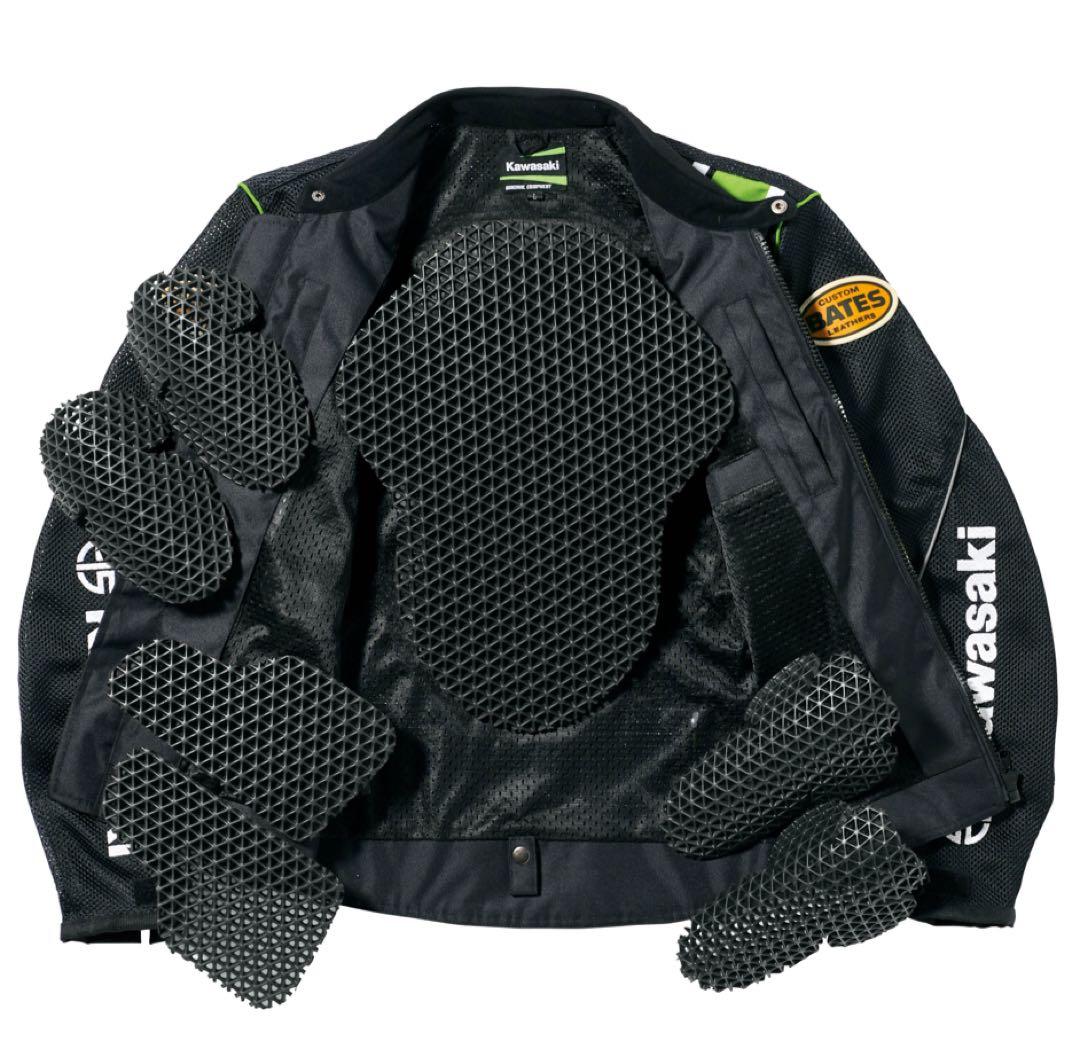 Kawasaki メッシュジャケット ブラック/グリーン