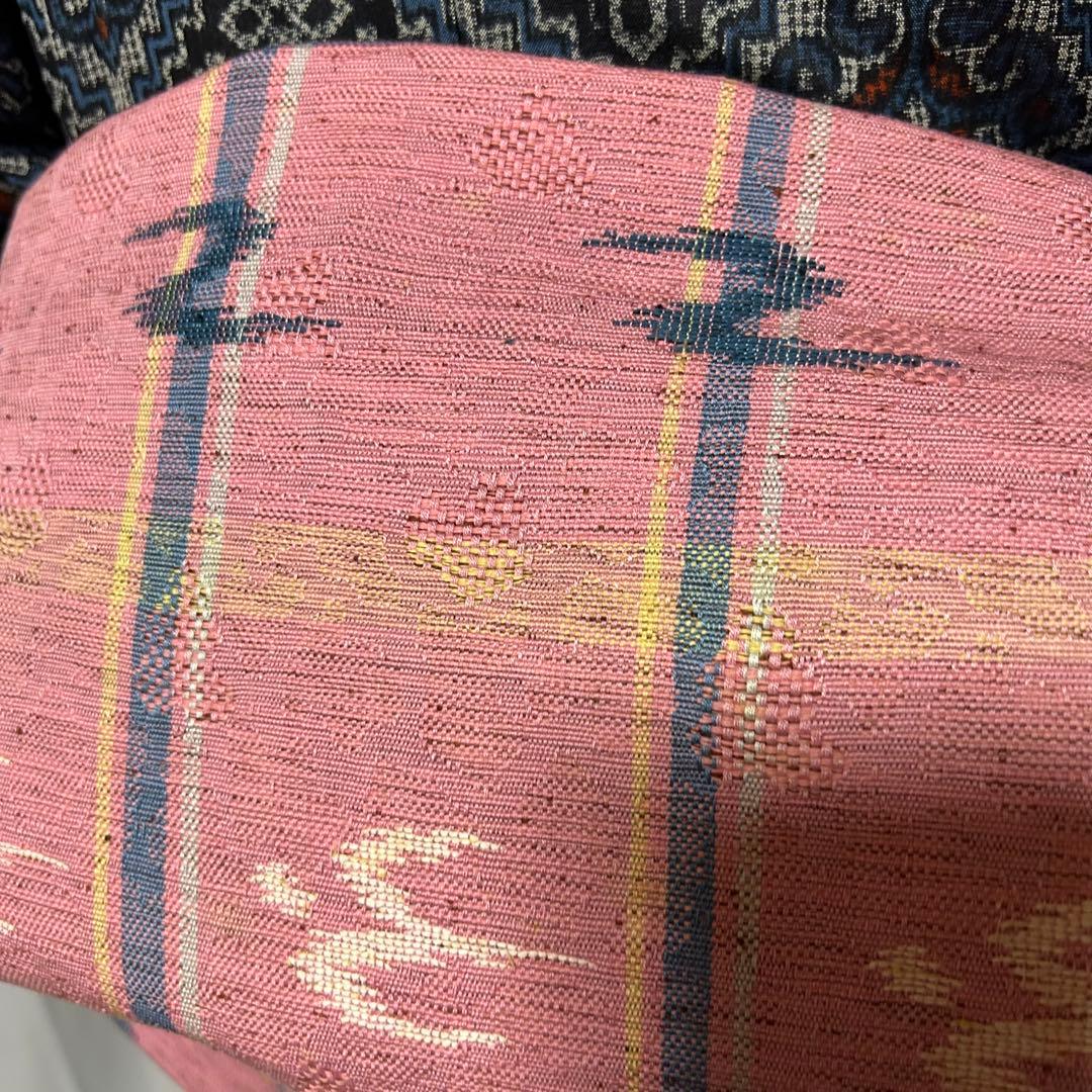 ト*ー様 未使用近い　美品　袷　正絹　上質紬　龍郷柄　小紋　フルセット　琉球絣柄