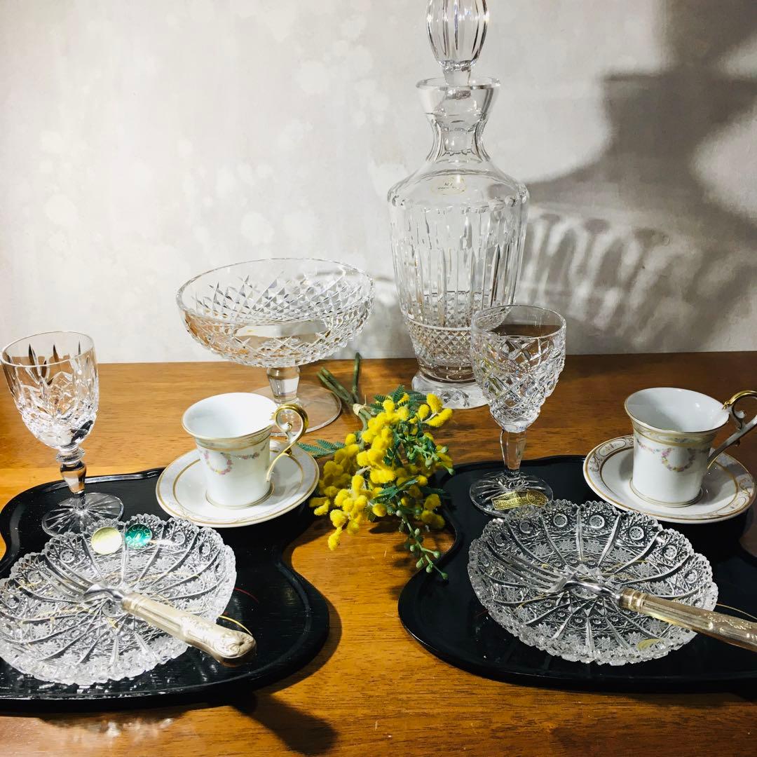 【廃盤】ウォーターフォードクリスタル　アラナ　ラウンドコンポート　プレーンステム