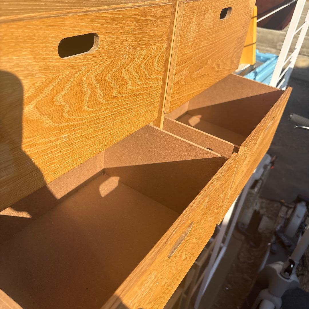 無印良品 木製スタッキングシェルフ 引出し付き ナチュラル