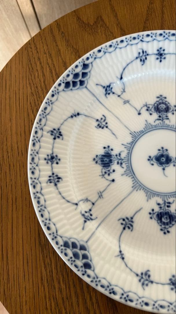 ロイヤルコペンハーゲン　ブルーフルーテッド ハーフレース25cm 2枚セット