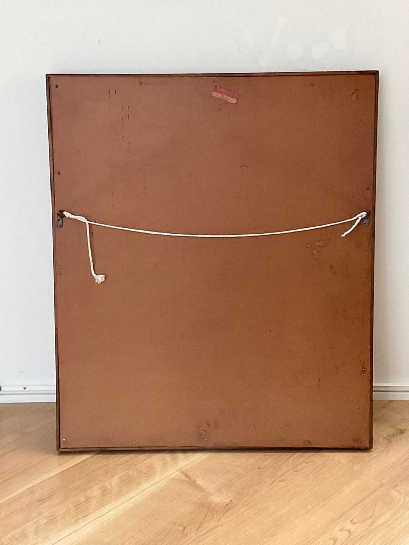 ヴィンテージ　ウォールミラー　壁掛け鏡　木製フレーム　スペイン製　アンティーク