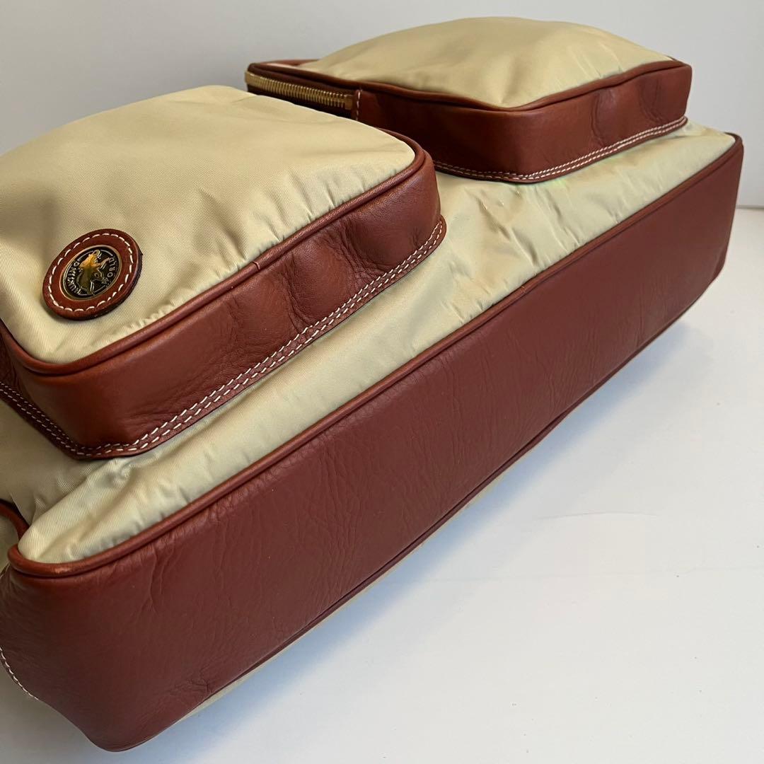 ✨未使用級✨　HUNTING WORLD ビジネスバッグ　レザー　ベージュ系