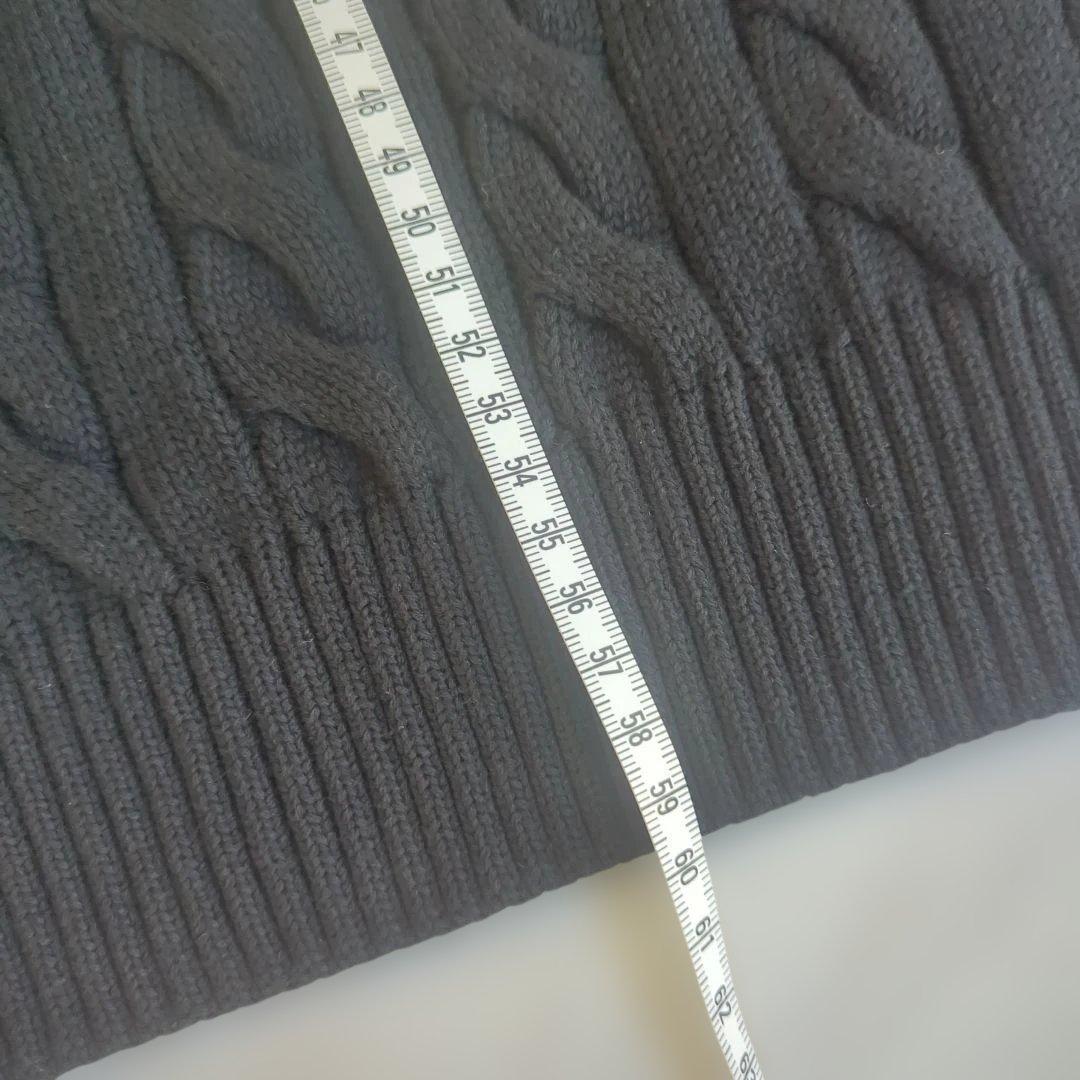 【新品】ポロラルフローレン ハーフジップ ケーブルニット ブラック S