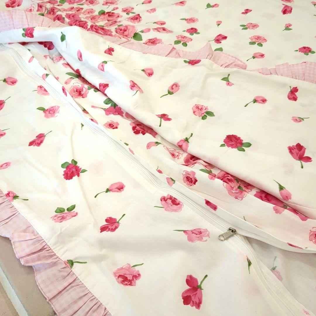 ローズ柄　布団カバー4点セット