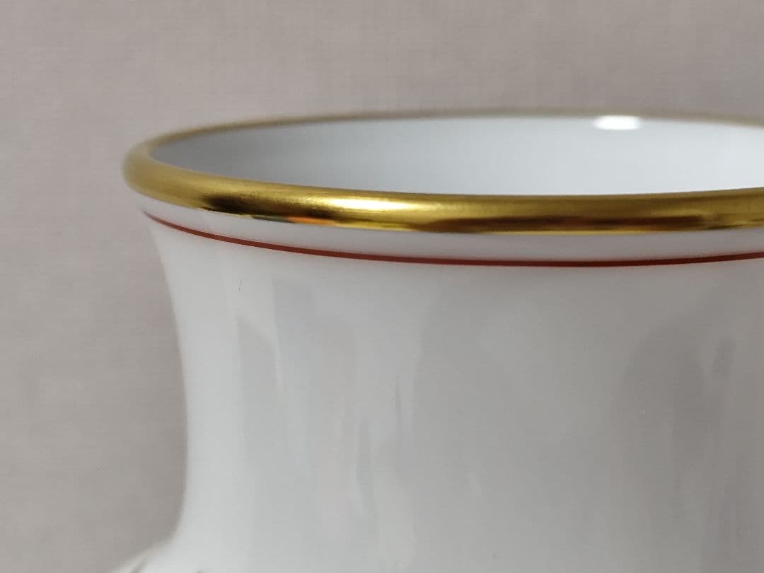 [希少] 大倉陶園 OKURA 花瓶 花器 南天 金彩 フラワーベース