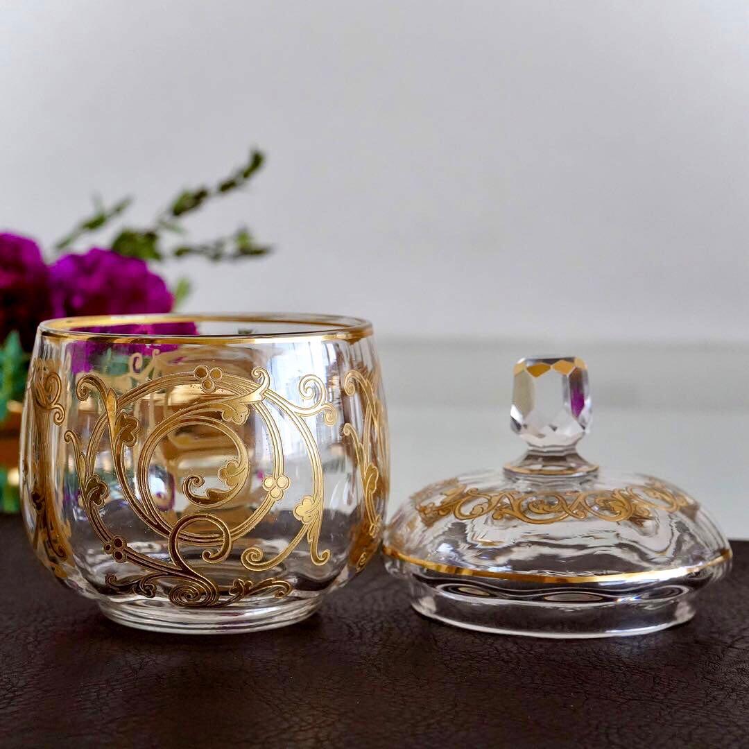 希少★24金彩★美品オールドサンルイ★クリュニー★ボンボニエール★蓋物★小物入れ