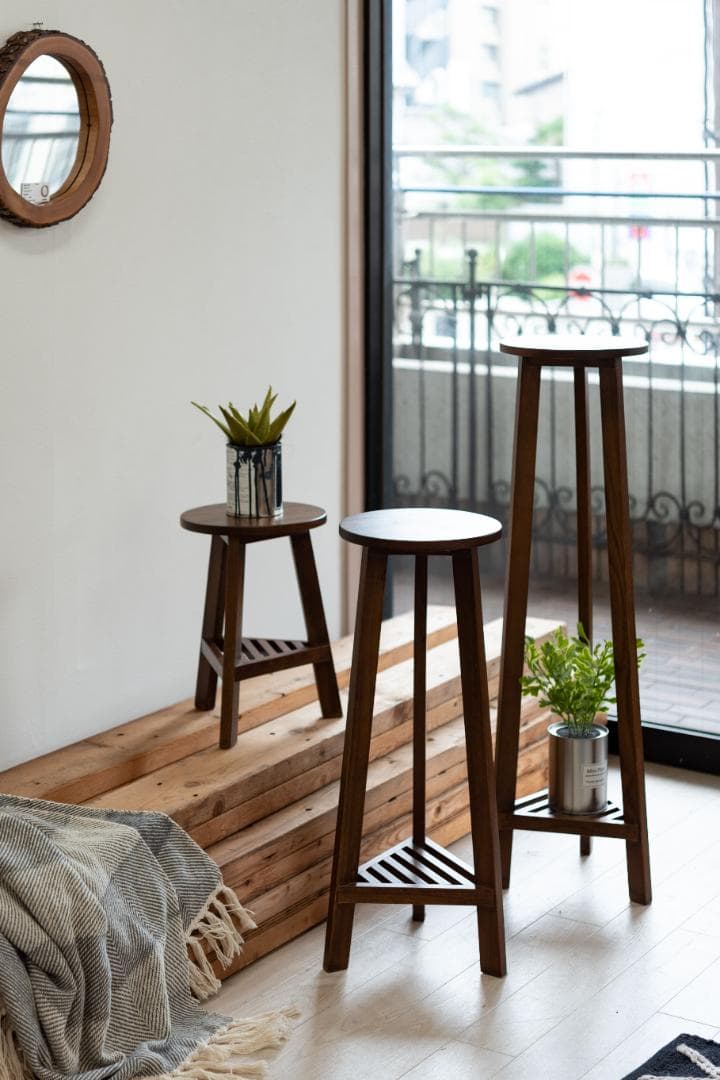 Lサイズ フラワースタンド 室内 木製 観葉植物 GUY-924 N01