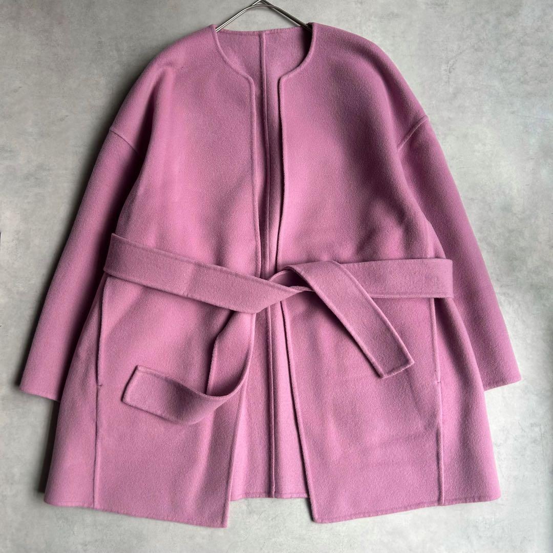 ルルウィルビー 24AW シャルムビーバーリバーミドルコート マフラー ベルト