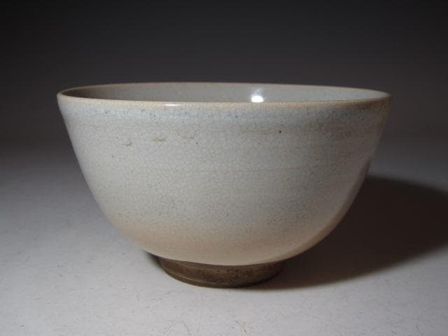 野々村仁清 白釉茶碗 淡々斎花押 時代の名碗！k547