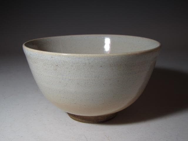 野々村仁清 白釉茶碗 淡々斎花押 時代の名碗！k547