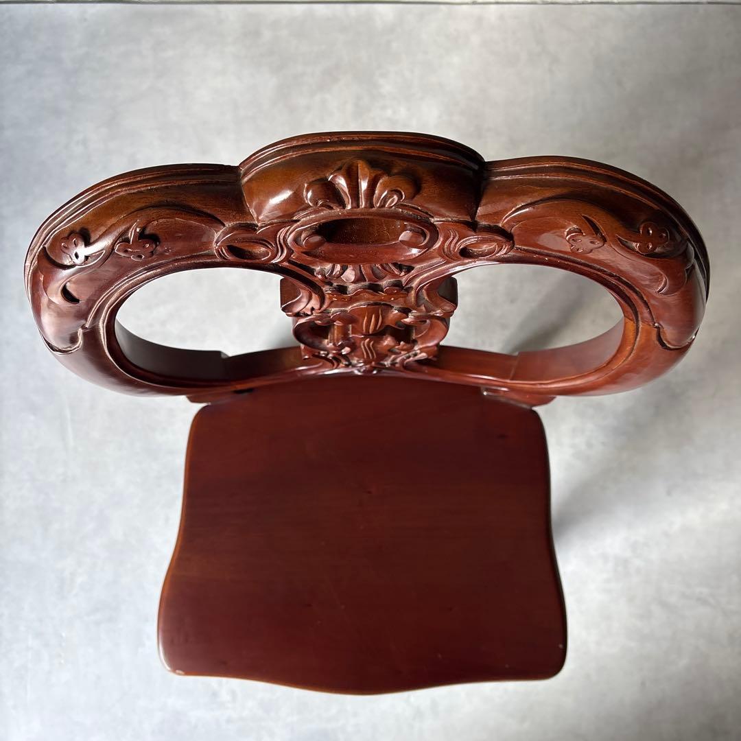 木製 バルーンバックチェア 猫脚 キッズ 子ども アンティーク風 スツール 椅子