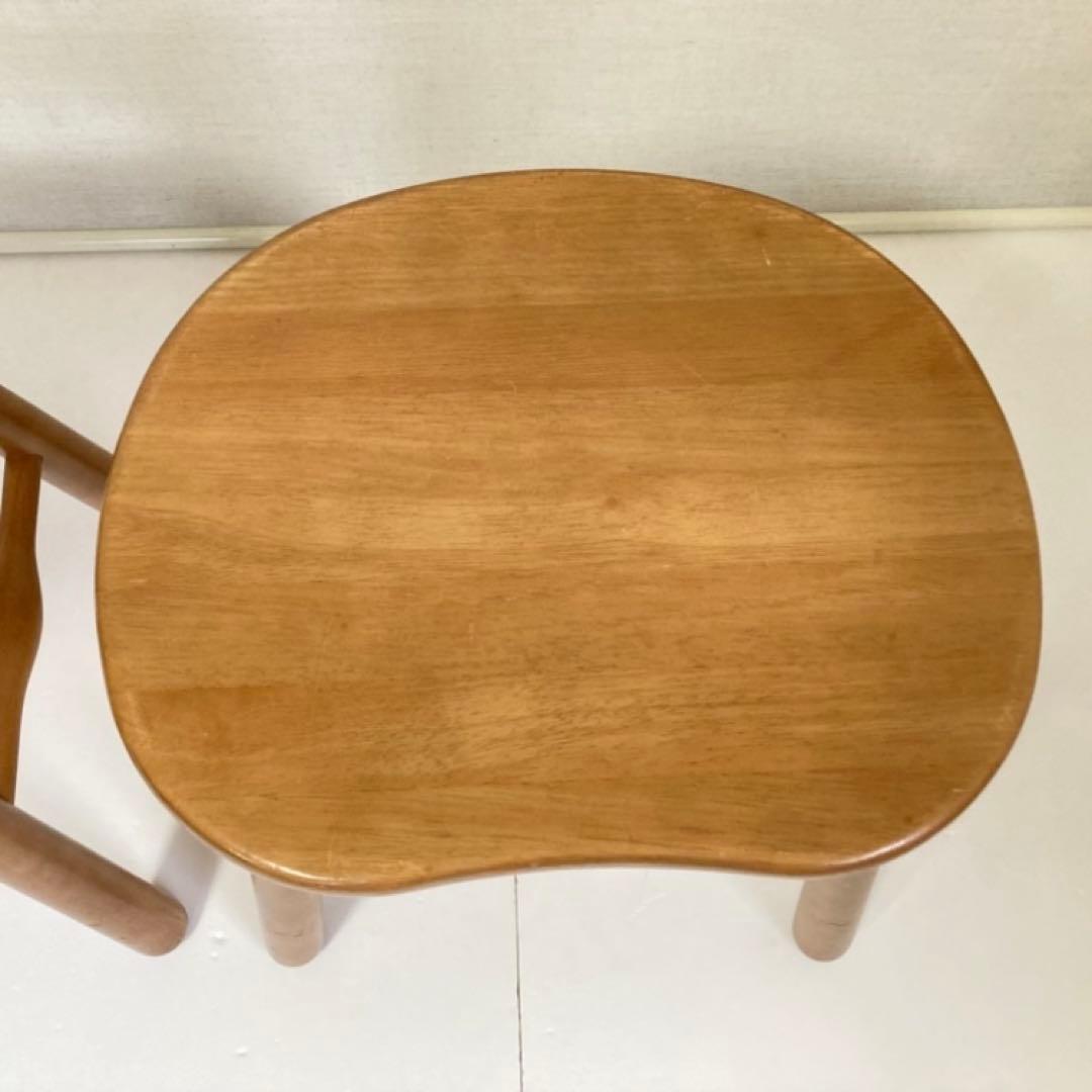 カリモク スツール チェア 椅子 置物台 ナチュラル 2脚 木製 家具 レトロ