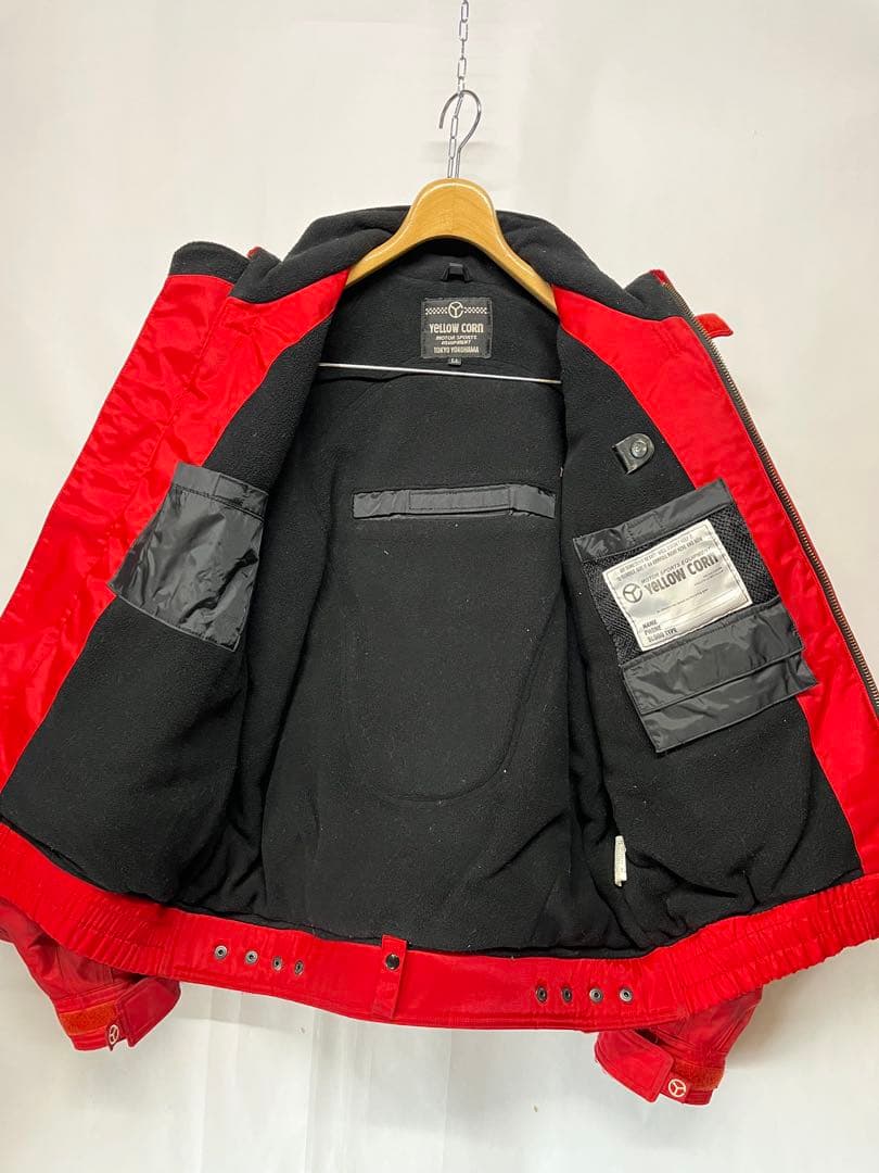 イエローコーン ナイロン シングルライダース ジャケット 赤 大きいサイズ LL