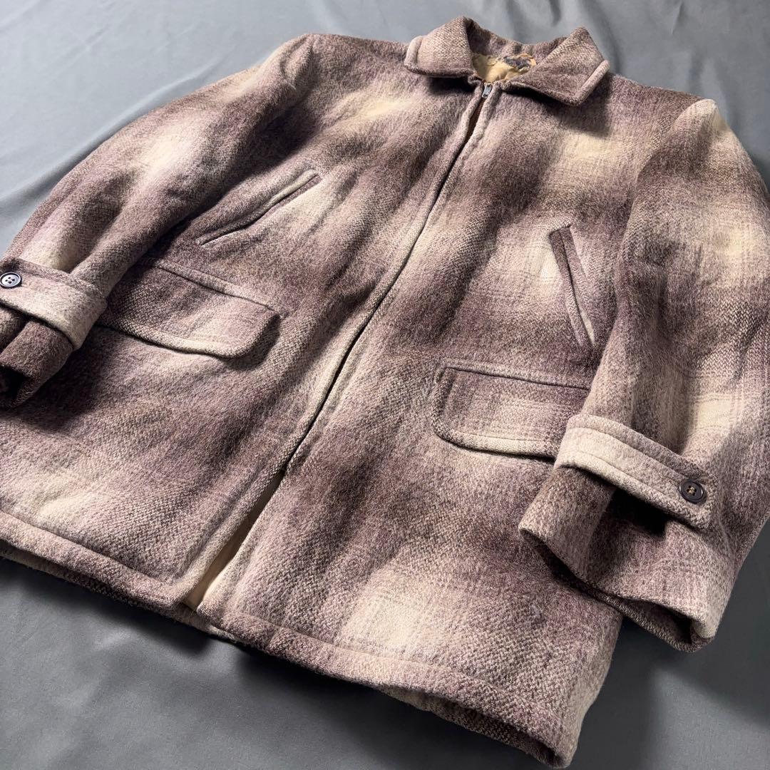 50s ウールスポーツジャケット オンブレチェック キルティング CONMAR