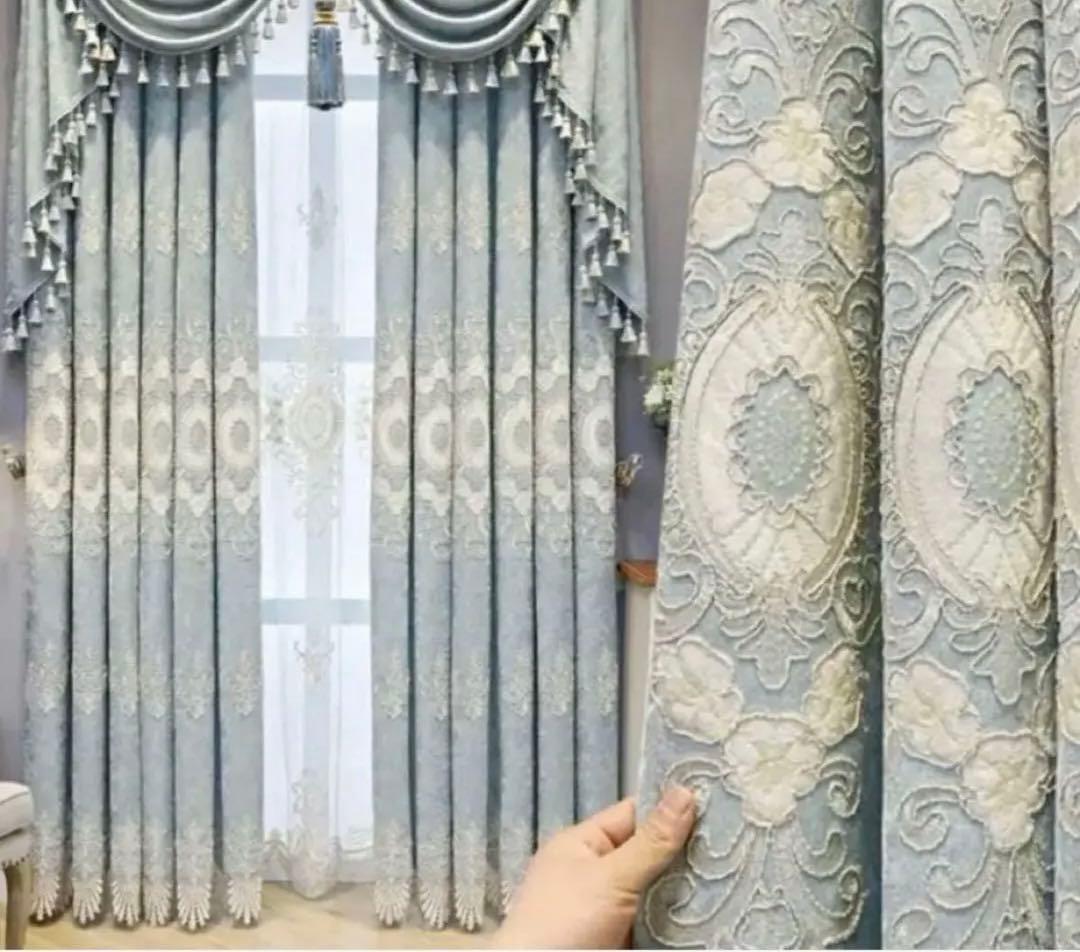 ドレープカーテン　刺繍柄　オーダーカーテン
