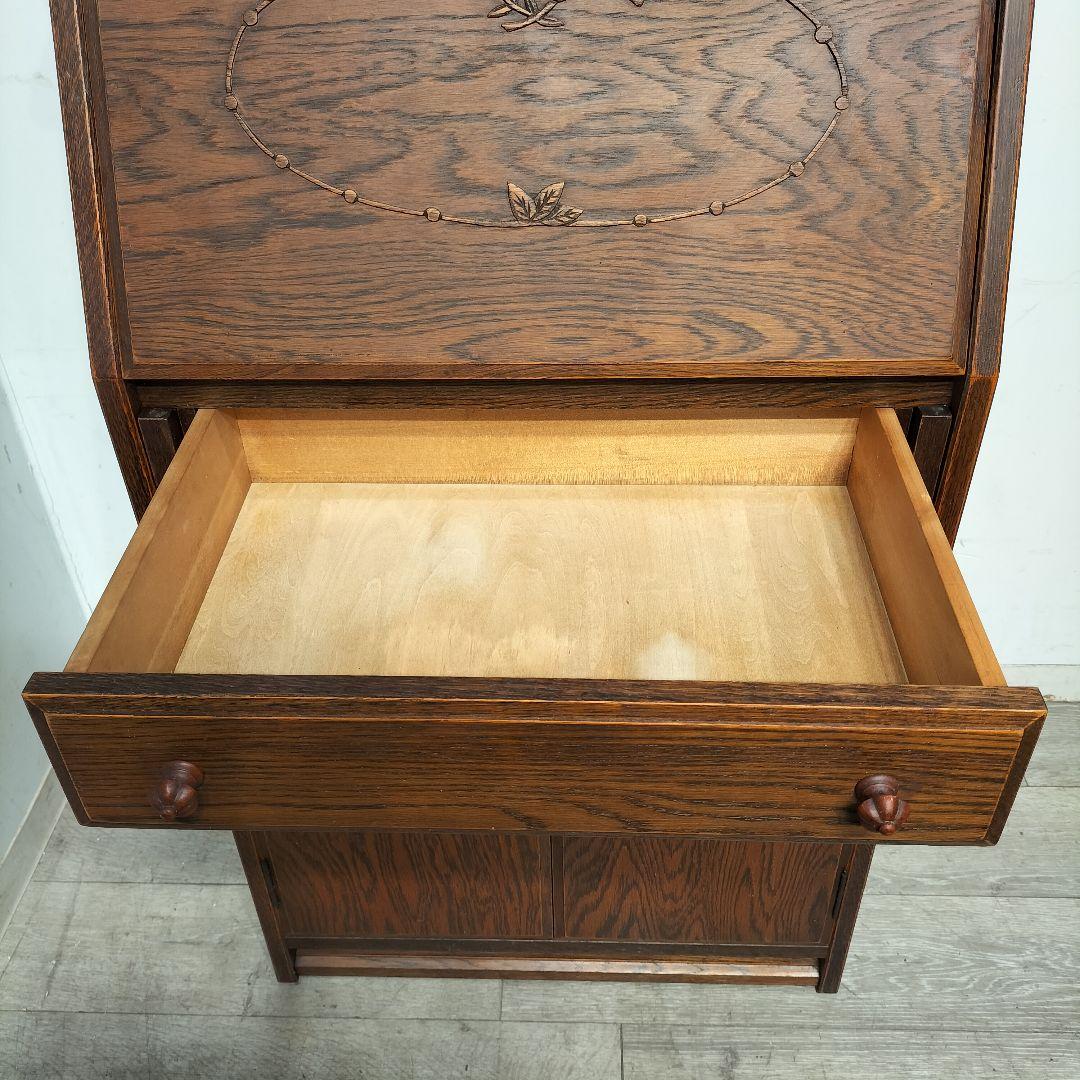 M♦ライブラリアン送料込　希少　職人堅木　ライティングビューロー　デスク