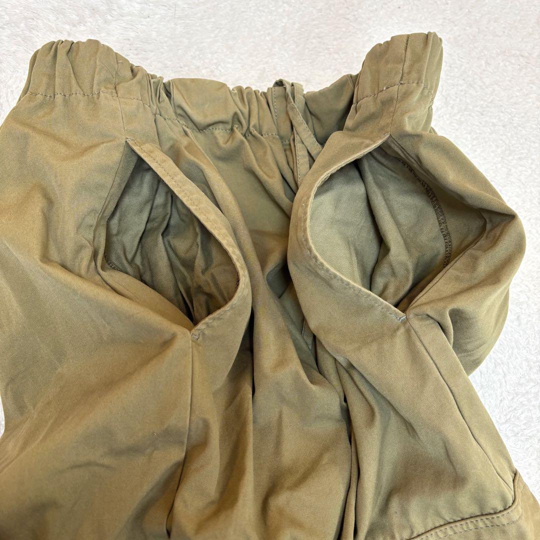 【美品✨】かぐれ ユーティリティーイージーパンツ ワイド 2WAY 綿 カーキ