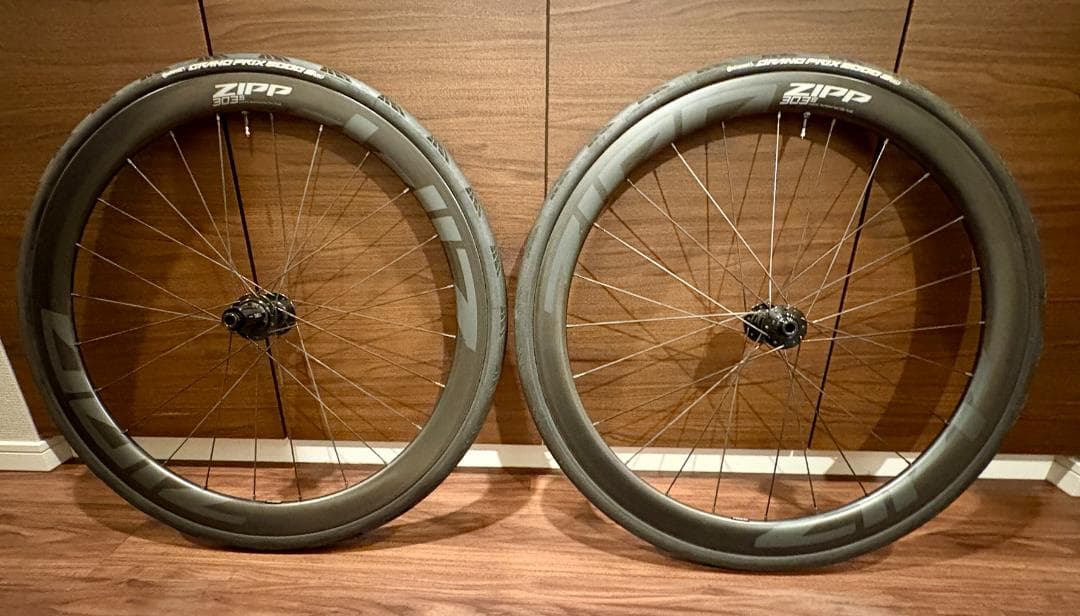 美品 Zipp 303S カーボンホイール GP5000S TR付 1100km