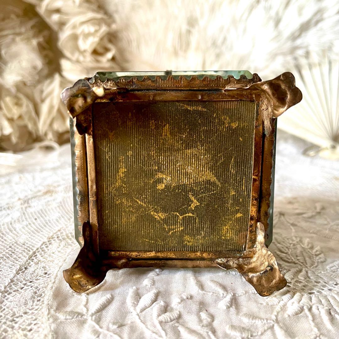 ノートルダム大聖堂ベベルガラスジュエリーボックス　ケース　フランスアンティーク