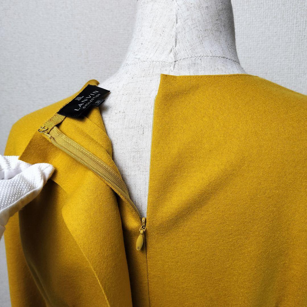 ランバン　LANVINCOLLECTION　ボリュームスリーブワンピ　マスタード