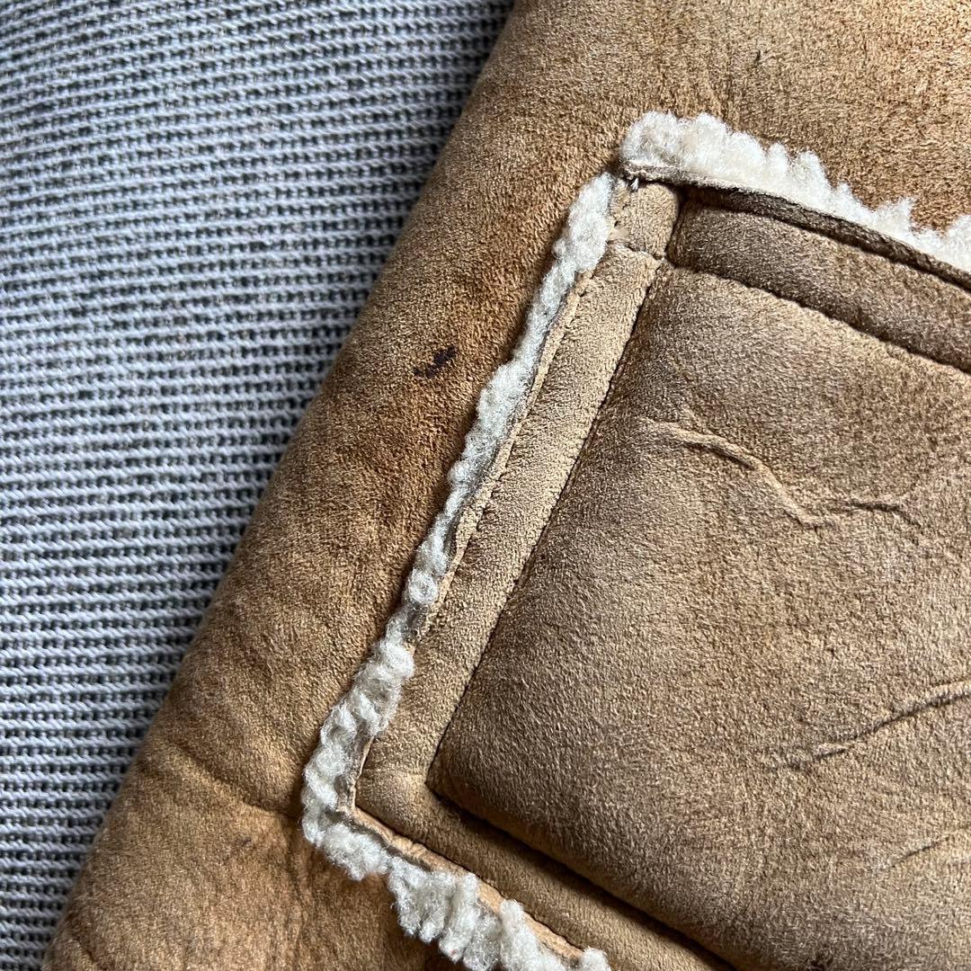 希少70's~80's vintage ムートンベスト　シープスキン　キャメル