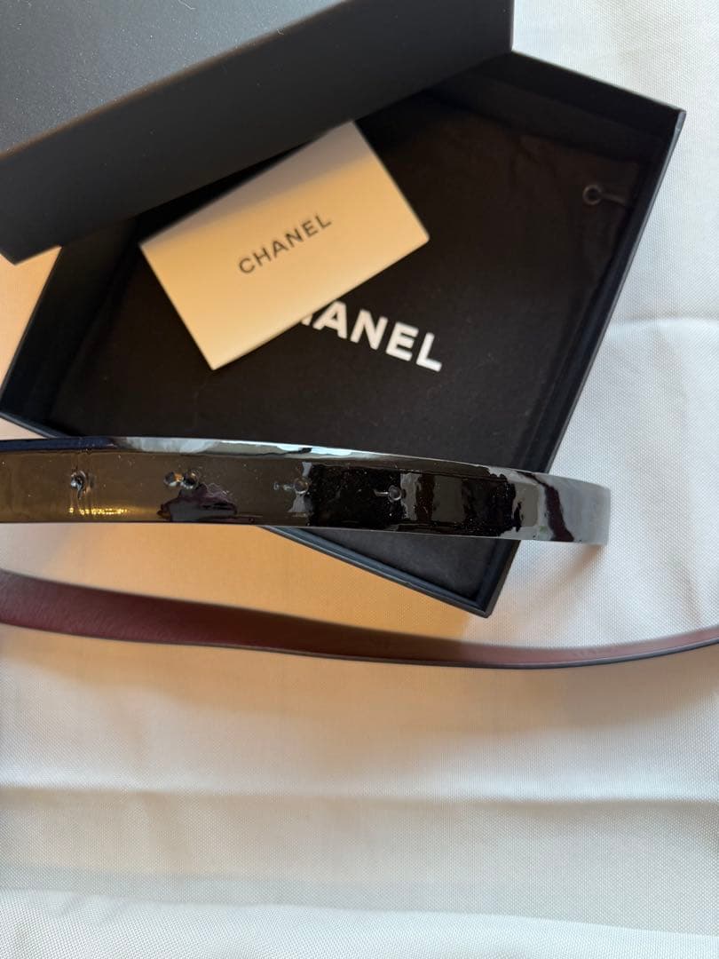 CHANEL ロゴ ベルト 黒