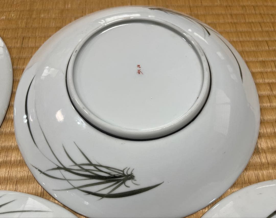 九谷焼 平皿 大鉢 大皿（骨董品・古美術）　日本昔話　5枚セット　共箱　送料無料