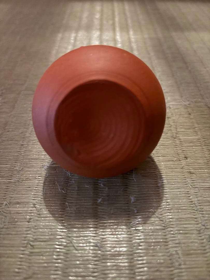 三代山田常山　梨皮 朱泥 水滴　人間国宝　稀少品　在銘