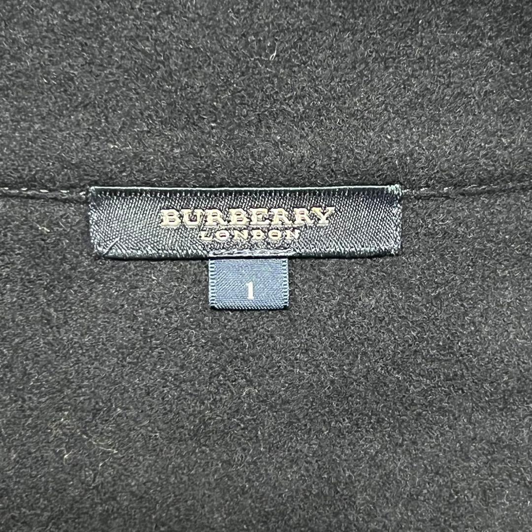 【美品】バーバリーロンドン　ニット切替ジャケット　カシミヤ混　Pコート　チェック