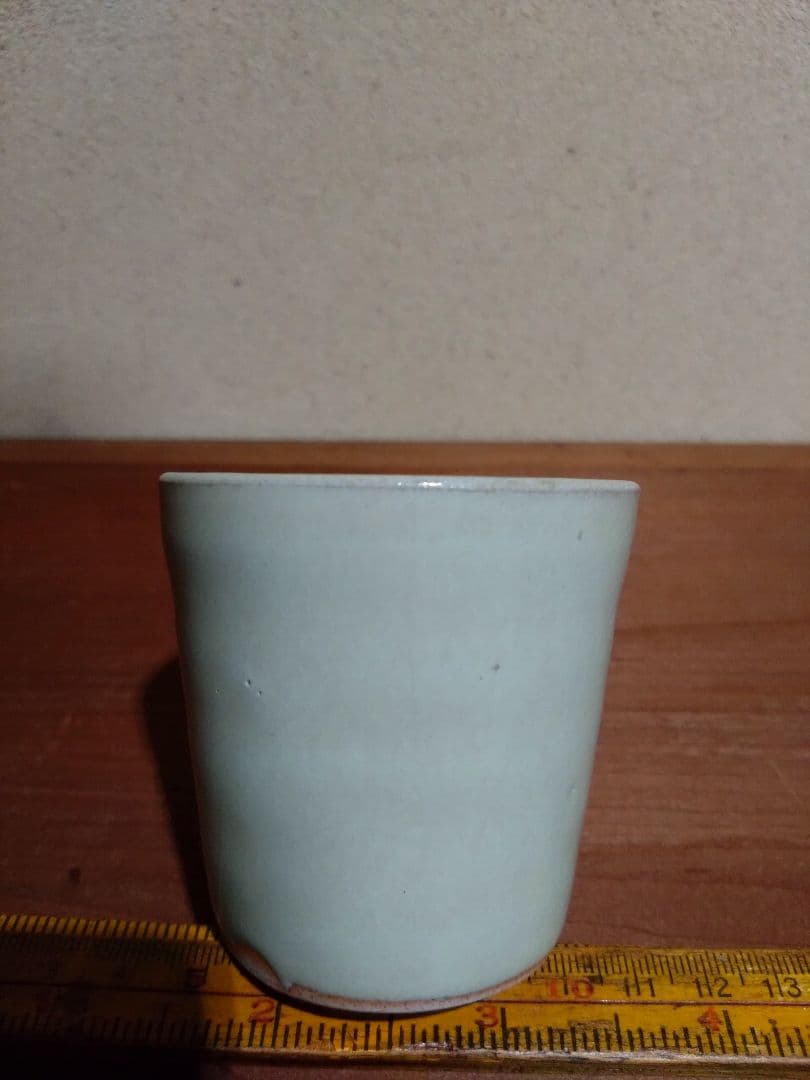 福島県 大堀相馬焼 緑釉流し紋 猪口 蕎麦猪口 相馬焼 地方窯 民藝