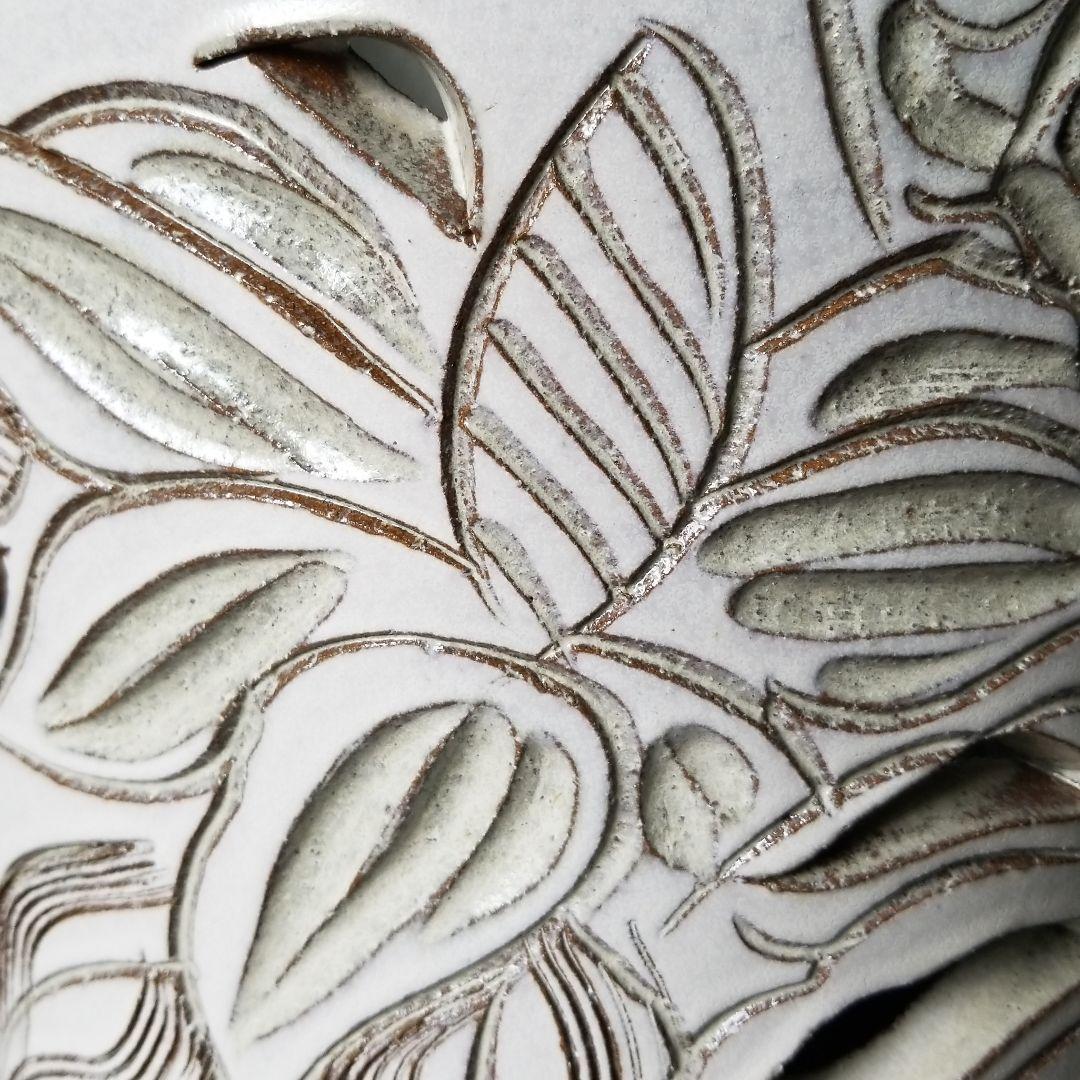 信楽焼傘立て  花彫 高さ４８cm