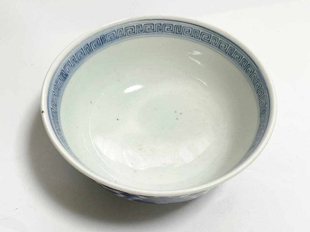 アンティーク　骨董　染付牡丹唐草文様　深鉢　丼　菓子鉢　古伊万里　亀山　亀山焼