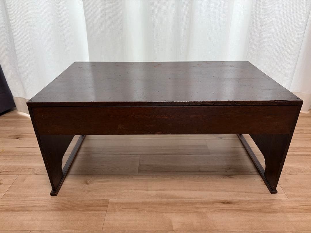 昭和レトロ 文机｜無垢材 引き出し2杯｜古道具 古家具 ローテーブル