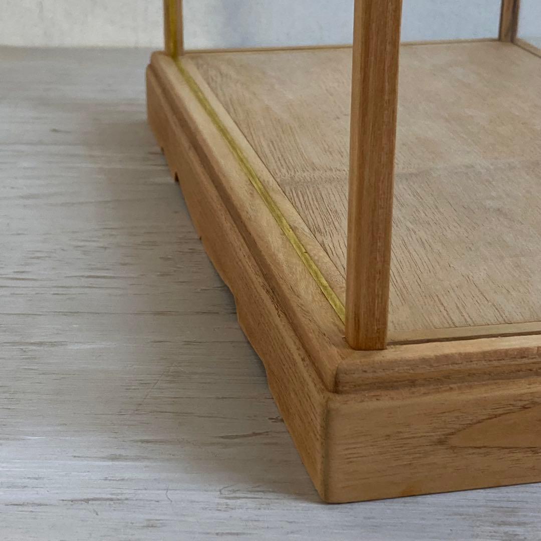 MILK　古い木製 小振り ガラスケース 2段 卓上ショーケース 扉なし