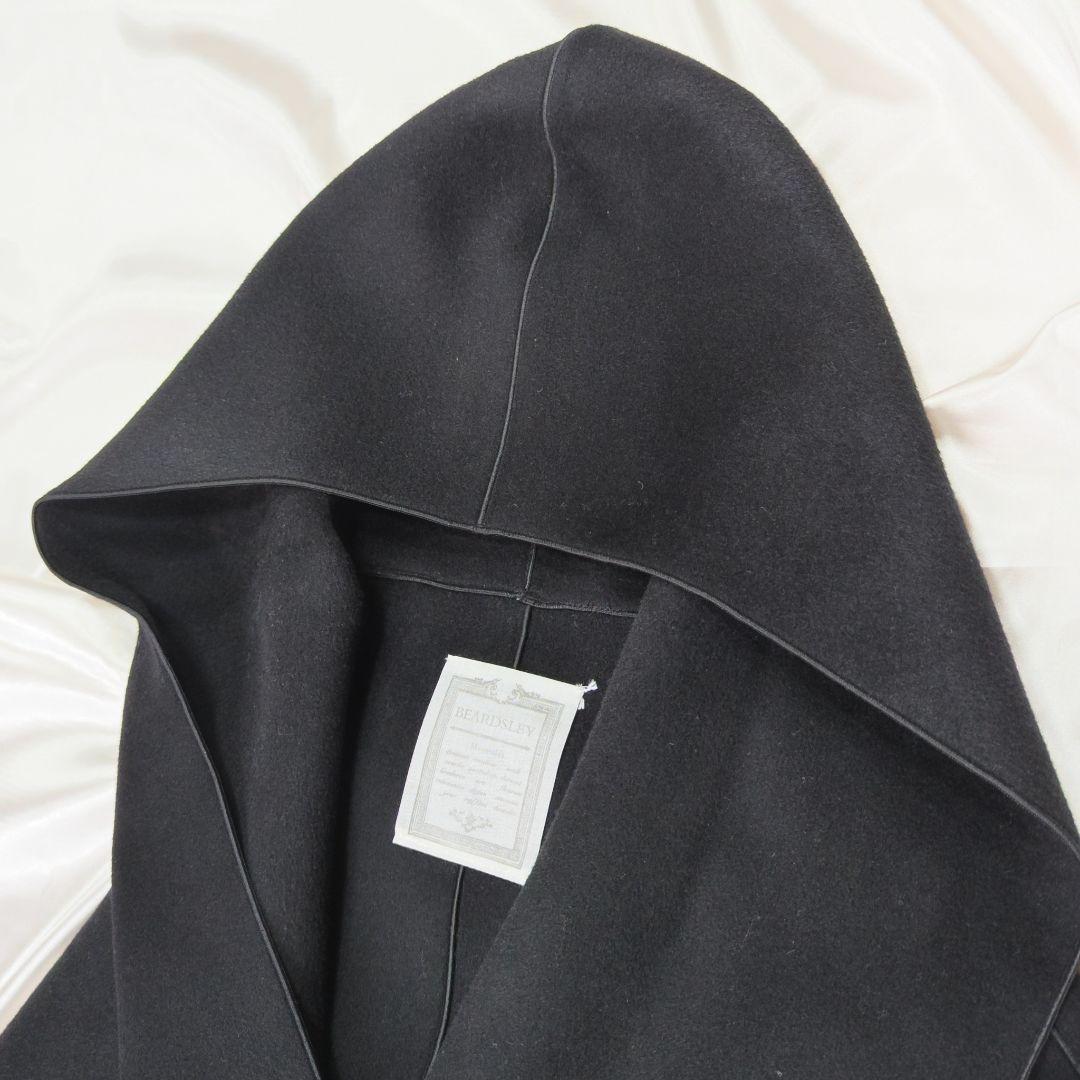 【極美品】 BEARDSLEY フードポンチョ ロングコート ウール100