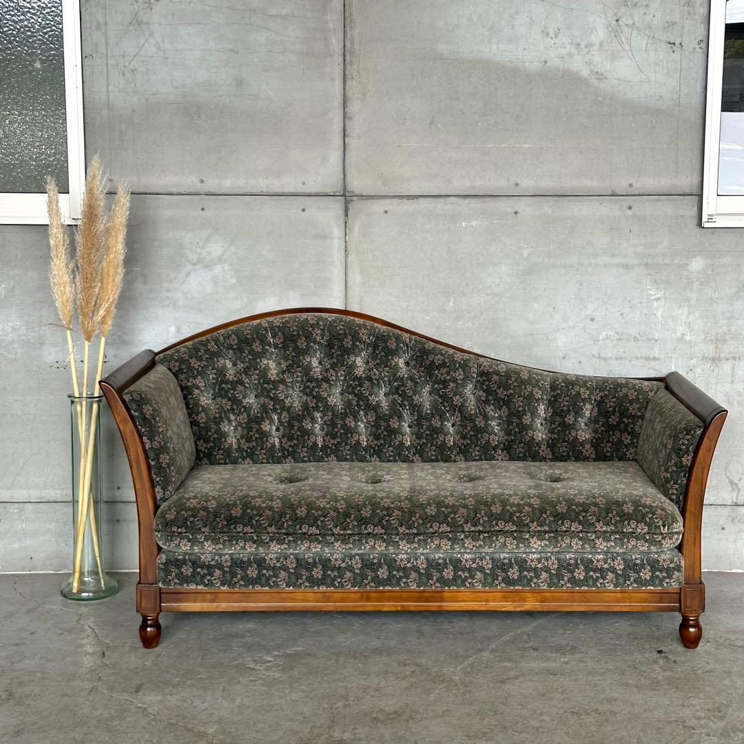 ★昭和レトロ★オールドカリモク　コロニアル✿輝く存在感☆2人掛けソファ✿