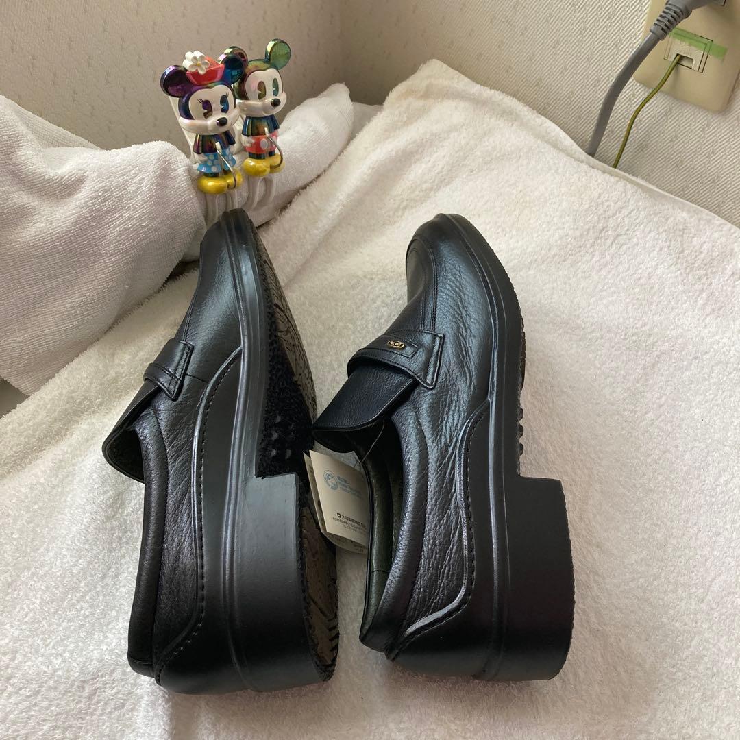 BONSTEPボンステップ日本製黒3Ｅ 本革ビジネスシューズ防水靴ノンスリップ