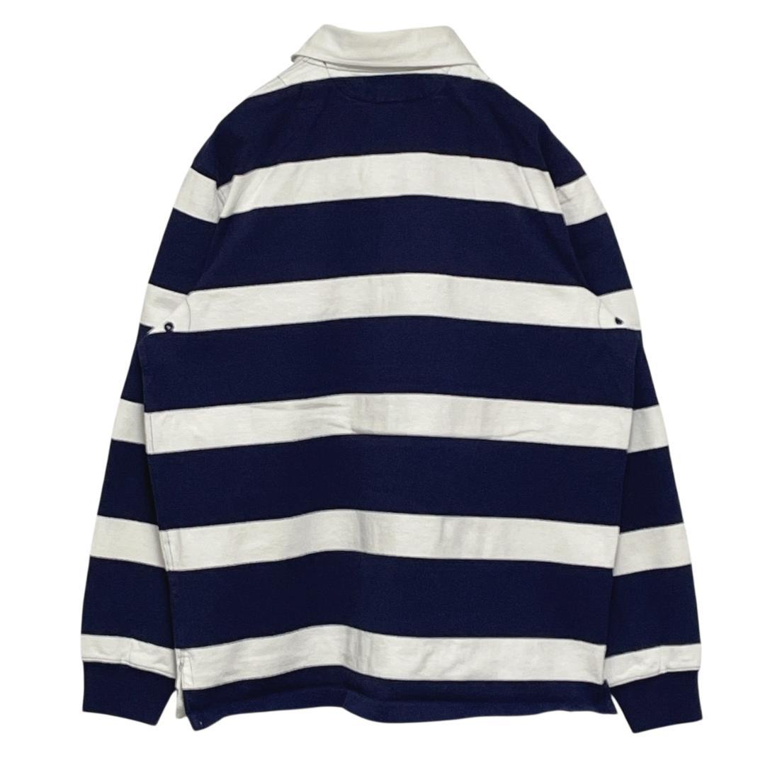 ポロバイラルフローレン ラガーシャツ 有名人着用モデル ロゴ 太ボーダー L