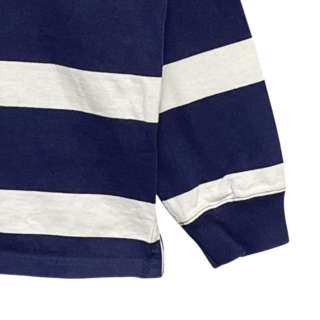 ポロバイラルフローレン ラガーシャツ 有名人着用モデル ロゴ 太ボーダー L