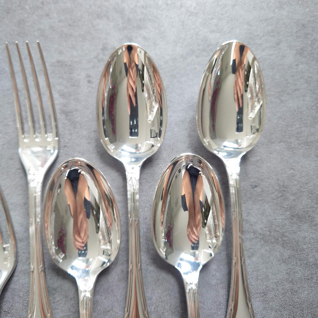 美品 クリストフル リュバン デザートサイズ ナイフ フォーク スプーン 12点