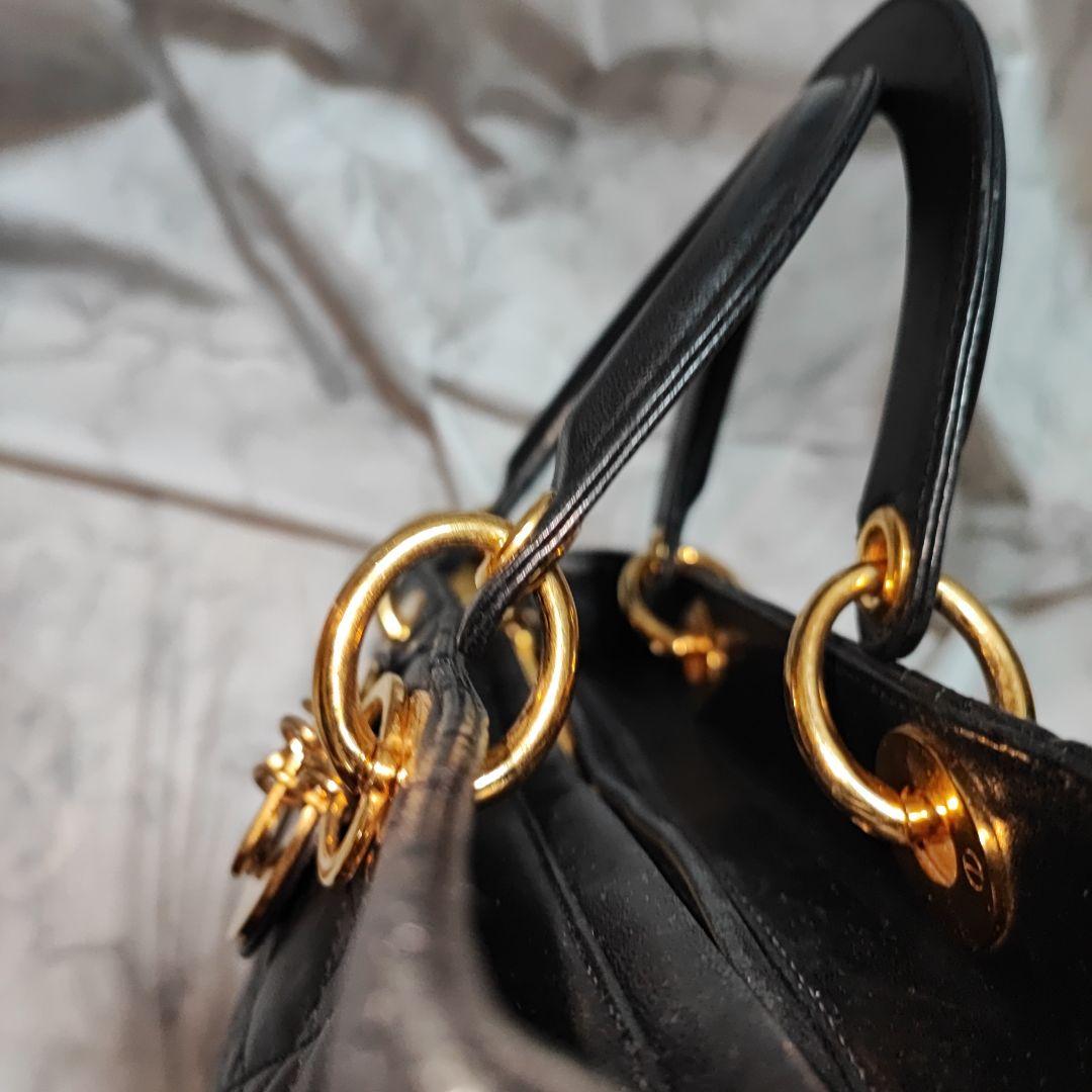 Christian Dior レディディオール カナージュ ラージ RU刻印 黒