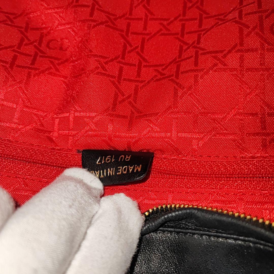 Christian Dior レディディオール カナージュ ラージ RU刻印 黒