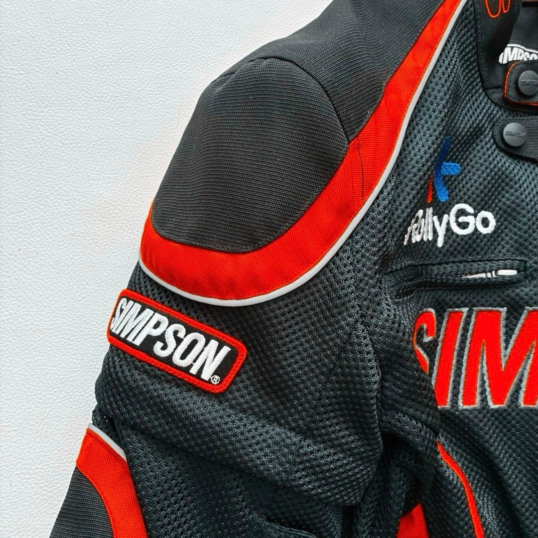 【なかむー】シンプソン メッシュ ライダースジャケット プロテクター 黒