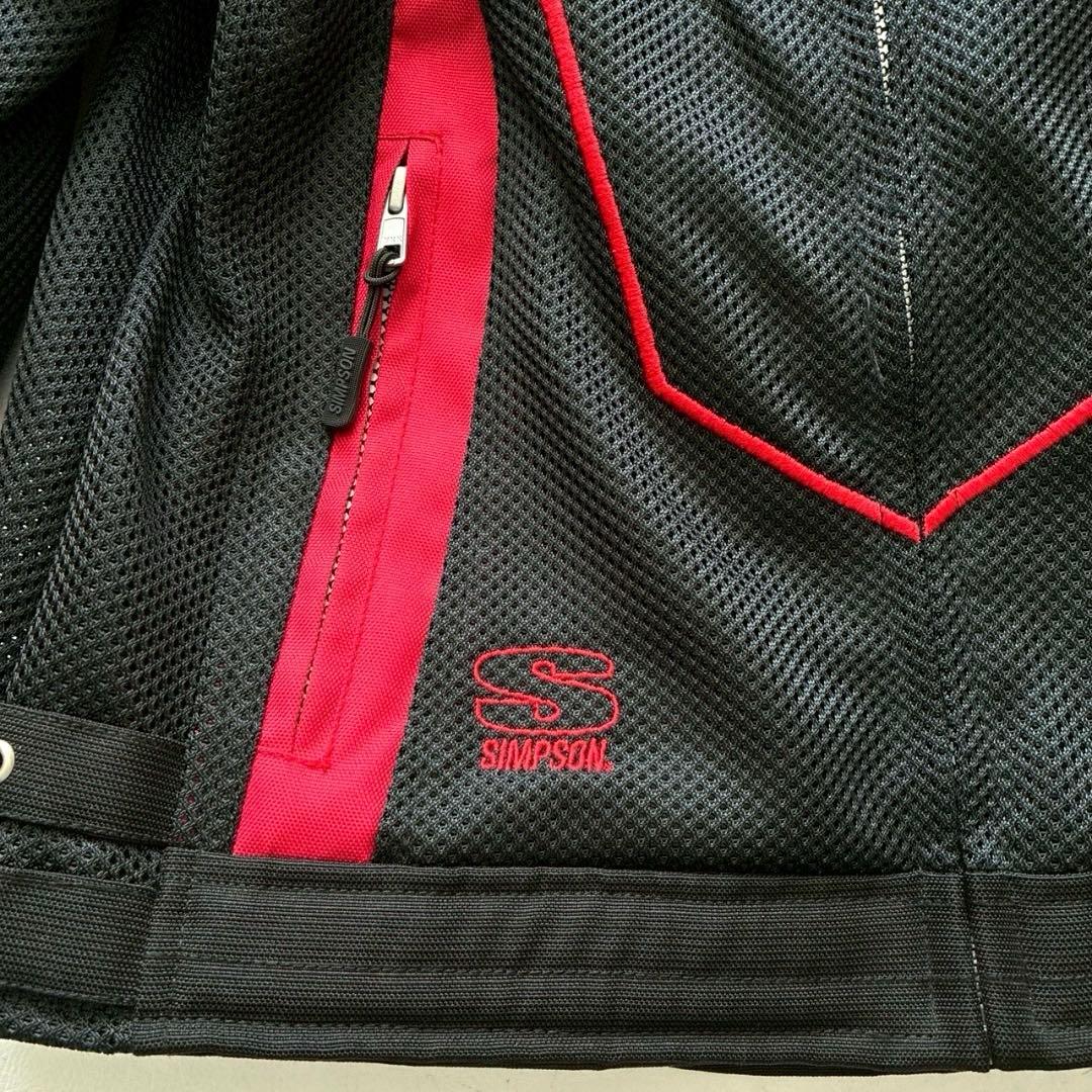 【なかむー】シンプソン メッシュ ライダースジャケット プロテクター 黒