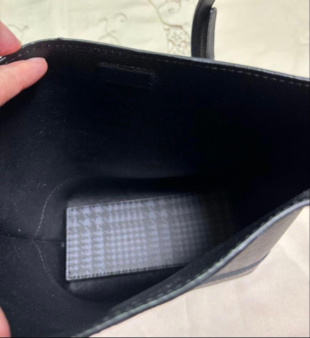 新品タグ   斜めがけ◎千鳥格子レザー ショルダーバッグ