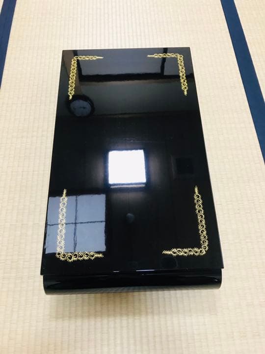 川連漆器 沈金彫り 高級花台 天然木 床の間 送料込み